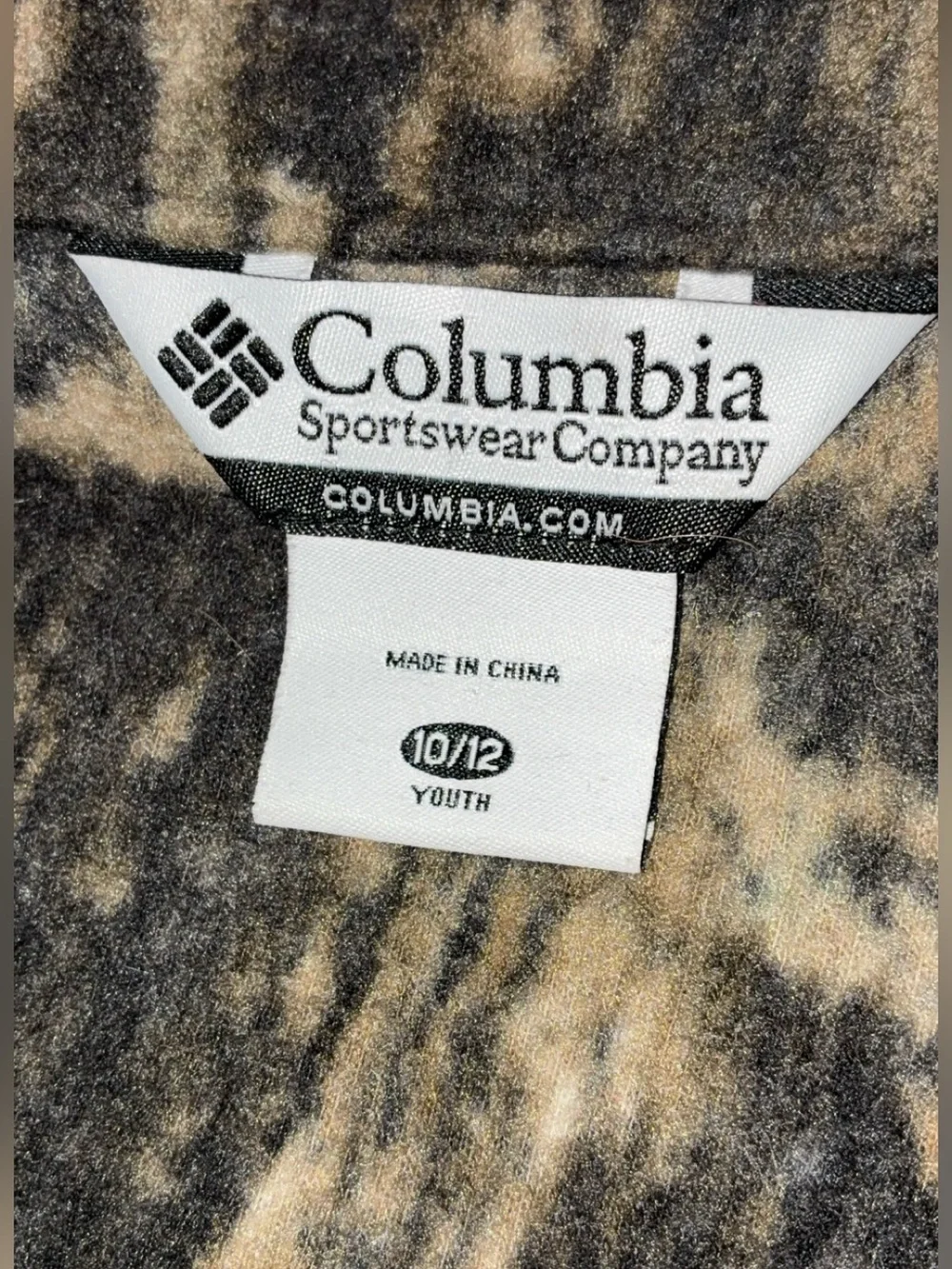 Columbia Youth 10/12 Camo Full Zip Fleece Jacket Unisex